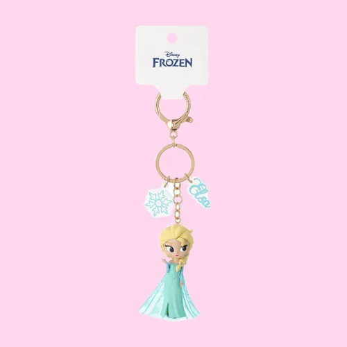 Vista 4 de MINISO Lindos llaveros para mujeresniñas, colección Frozen, llavero, accesorios, muñequera para mochila, bolso, llaves de coche (Elsa), Elsa