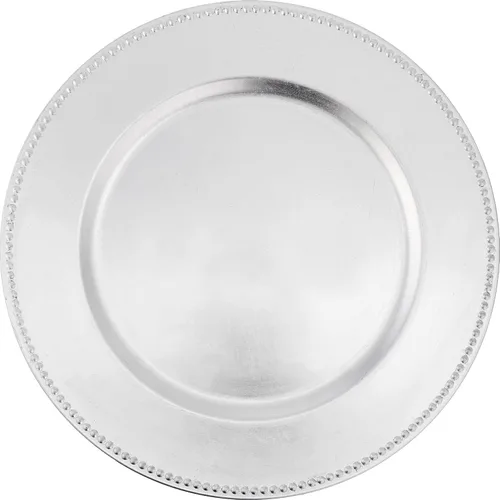 Vista 3 de ChargeIt by Jay Charge It by Jay Plato Cargador con Cuentas de 13" Plato de Servicio Decorativo de Melamina para el Hogar, Comedor Profesional