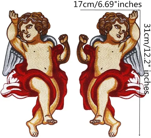 Vista 4 de Espejo grande de moda bordado ángel parches motivo insignia apliques coser ropa decorada costura 1 par