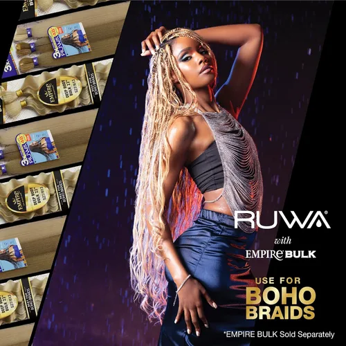 Vista 9 de Sensationnel Ruwa cabello para trenzas preestirado - 3x 36 pulgadas repelente al agua kanekalon sintético de secado rápido deportivo sin picazón