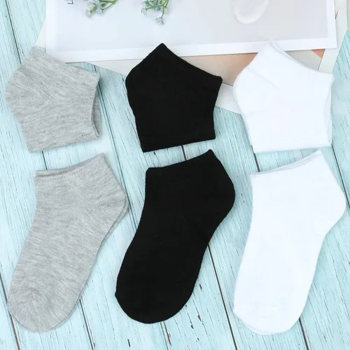 Vista 3 de Cooraby 15 pares de calcetines de corte bajo para niños y adolescentes calcetines de tobillo para niños grandes o niñas