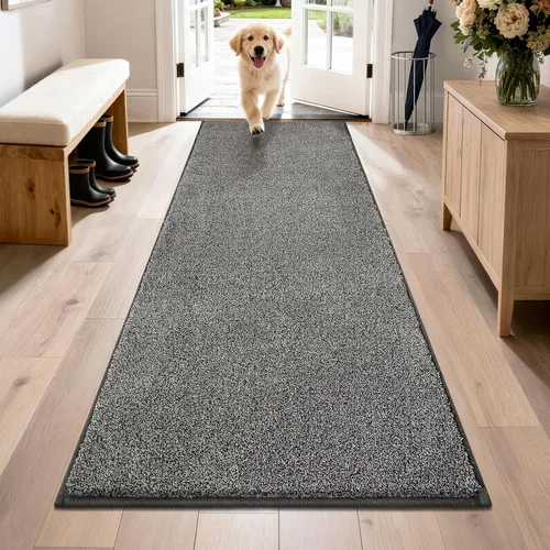 Vista 84 de PURRUGS Tapete para puerta con atrapamiento de suciedad, 20 x 31.5 pulgadas, antideslizante, lavable a máquina, tapete para puerta de perro, tapete