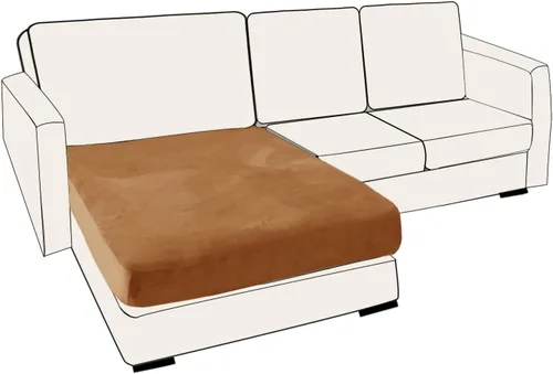 Vista 137 de Funda de cojín elástica para sofá, funda de cojín individual de repuesto, funda de cojín de terciopelo (beige, 1 plaza)