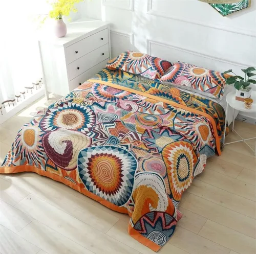 Vista 294 de MSGKV - Manta bohemia/primaveral de algodón para sofá y sala de estar, de gasa acogedora, de 50 x 60 pulgadas 50"x60" Cotton Throw, Woven Bird