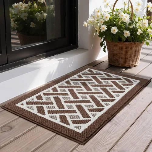 Vista 15 de GRANNY SAYS Tapete para puerta, de 32 x 20 pulgadas, tapete de bienvenida para exteriores, antideslizante, absorbe la suciedad para la entrada