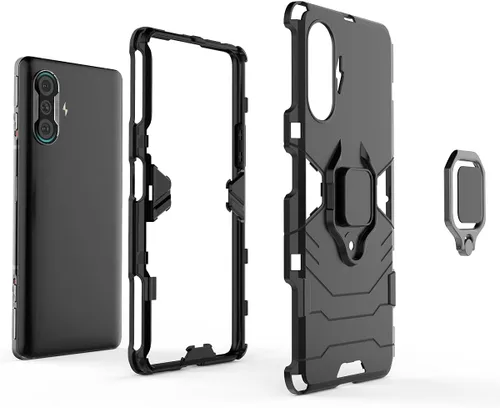 Vista 4 de Funda para Xiaomi Poco F3 GT y Redmi K40, carcasa magnética para montaje en coche, azul