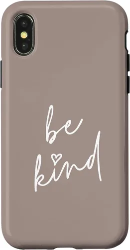 Vista 5 de Be Kind - Funda para iPhone 17, diseño de frase inspiradora positiva (marrón topo)
