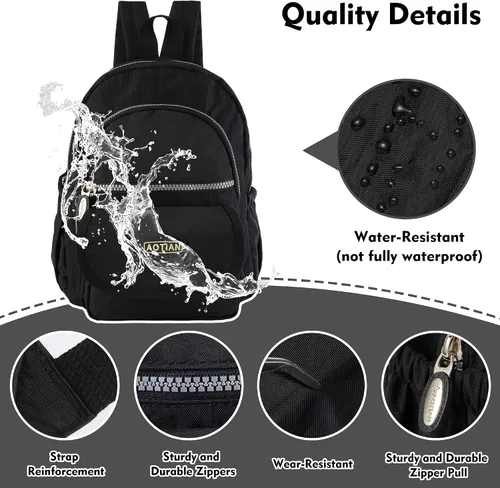 Vista 5 de AOTIAN Mini nailon impermeable mujeres Mochilas Casual ligera fuerte pequeño packback Daypack para las niñas Ciclismo Senderismo camping viajes al