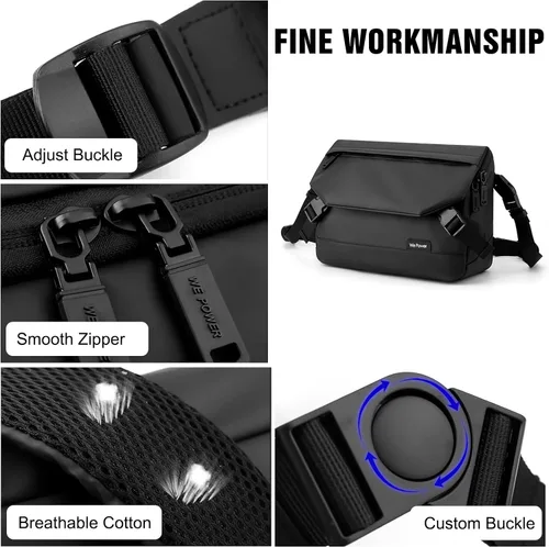 Vista 5 de FANDARE Elegante bolso de hombro para hombre, bolso cruzado tipo mensajero, maletín pequeño, bolso bandolera para hombres para el trabajo