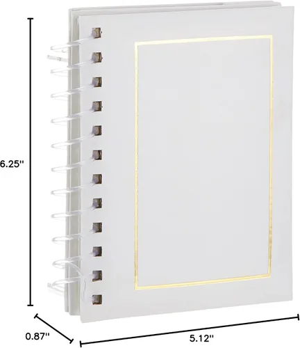 Vista 4 de Pioneer Photo Albums Caballete de 50 bolsillos en espiral de cuero sintético para álbumes de fotos de 4 x 6 pulgadas, color blanco