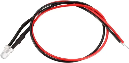 Vista 3 de uxcell 10pcs 0.118 in pre cableado LED, blanco DC3-5V lente transparente, diodos emisores de luz