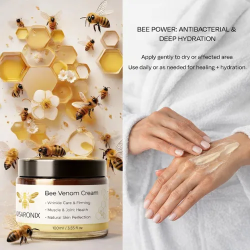 Vista 5 de Bee Venom Cream 2 unidades – Hidratante diario ligero para cara, cuello y cuerpo – Crema cosmética de absorción rápida, no grasa para la comodidad