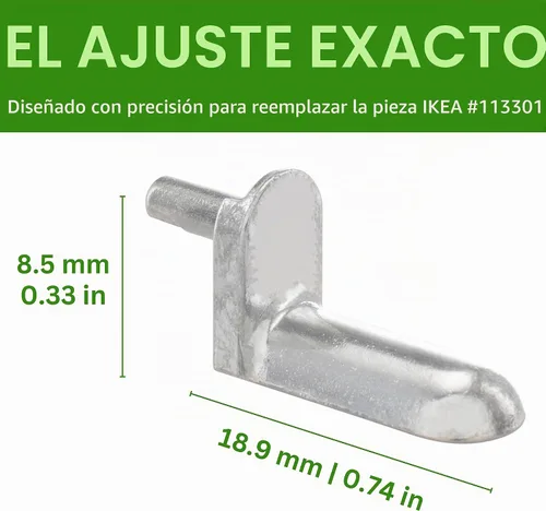 Vista 2 de Spare Hardware Parts BESTA - Pasadores para estantería (repuesto para IKEA Parte #113301) (paquete de 12)