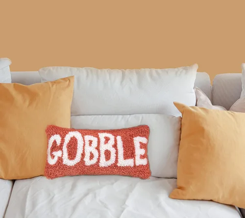 Vista 4 de C&F Home Gobble Script - Almohada rectangular pequeña con gancho de 6 x 12 pulgadas, para otoño, cosecha, Acción de Gracias, hogar, sala de estar