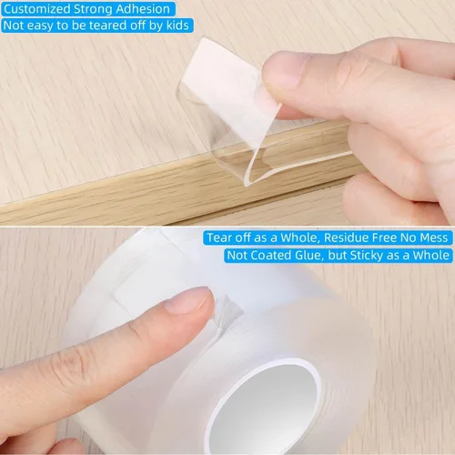 Vista 5 de Tira protectora de borde transparente, 1.57 pulgadas x 9.84 pies, cinta de cubierta de borde afilado, protectores autoadhesivos para puertas