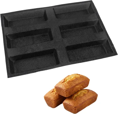 Vista 8 de Dioycli Molde de pan de silicona para hornear pan grande de baguette sartén perforada para bollos de perritos calientes, 4 panes, alfombrilla