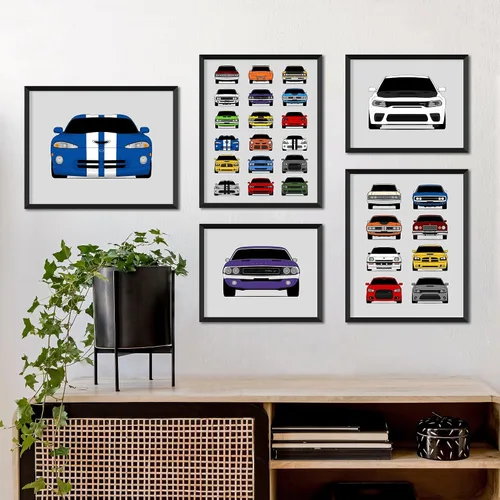 Vista 5 de Custom Car Posters Handmade Poster compatible with Dodge Ram 1500 (1998-2002) 2nd Generation Print Wall Art Décor - 24x36 Metallic Print (Unframed)