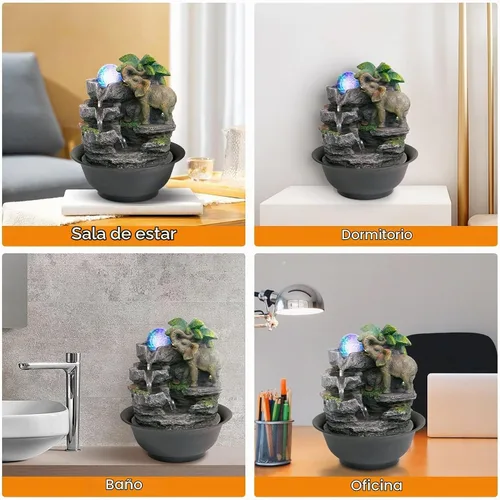 Vista 6 de BEAMNOVA - Fuentes de agua para interiores, elefante Feng Shui con bola giratoria Estilo 3