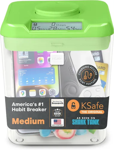 Vista 7 de KSafe - Caja de bloqueo con temporizador para teléfonos, aperitivos y medicamentos, caja fuerte para celulares, cárcel y alimentos con temporizador
