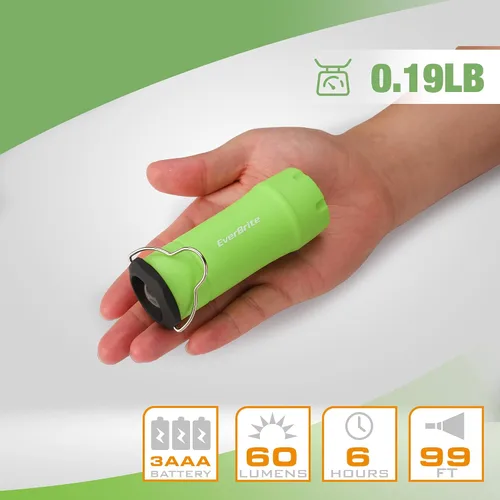 Vista 2 de EverBrite Mini Linternas y Faroles 2 en 1, Combo de Linterna con Zoom con 3 Modos, Artículos Esenciales para Acampar, Farol de 2 Piezas a Batería