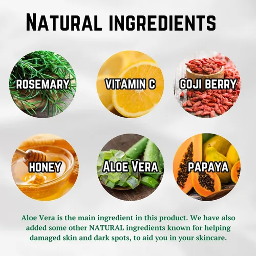 Vista 3 de Crema de aloe vera, corrige marcas oscuras, piel seca y nuevas cicatrices en el cuerpo, crema facial para imperfecciones, reduce la apariencia