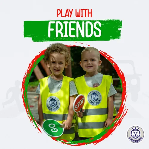 Vista 6 de Liontouch - Señal de parar y ir Señal de parada de doble cara para niños