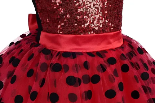 Vista 6 de Dressy Daisy Disfraz de mariquita de lunares para niñas vestido tutú de Halloween Navidad vestidos de fiesta talla 2-8