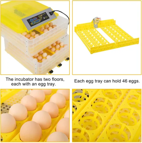 Vista 5 de CHENSHENG Incubadora de huevos de granja totalmente automática con control de temperatura, incubadoras digitales de 96 huevos para incubar, pollo