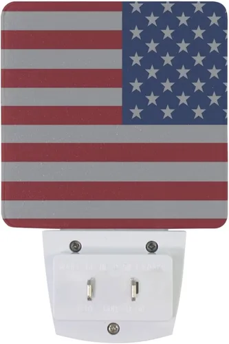 Vista 2 de Naanle Juego de 2 luces LED con sensor automático de la bandera estadounidense patriótica para el Día de la Independencia de Estados Unidos, 4