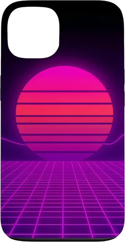 Vista 7 de Funda con diseño estético para iPhone 16 Retrowave Synthwave de los años 80 y 90