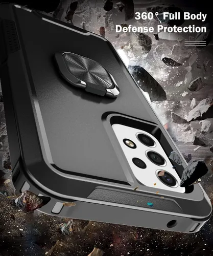 Vista 3 de Funda para Galaxy A53 5G con función atril de protección resistente [doble a prueba de golpes] Soporte magnético para automóvil compatible