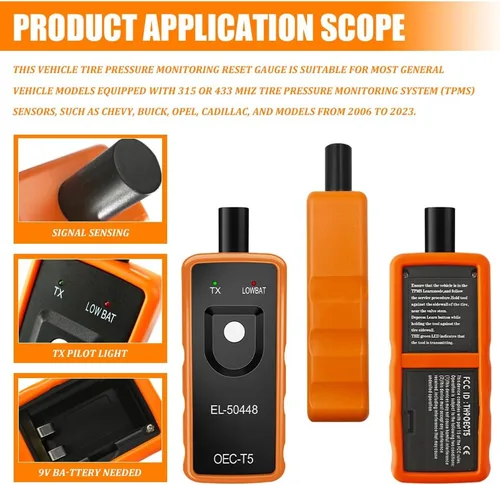 Vista 5 de TPMS Herramienta de reaprendizaje para sensor de neumáticos GM, herramienta de programación TPMS, EL-50448 OEC T5 Sistema de activación y reinicio