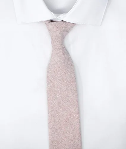 Vista 58 de Corbata delgada de algodón cambray para hombre, estilo desgastado texturizado - 2 1/2 pulgadas de ancho