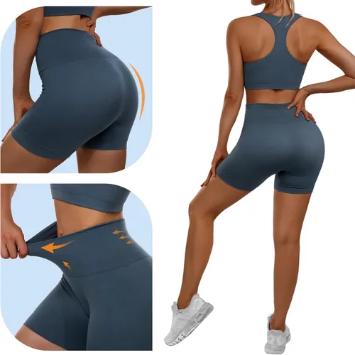 Vista 5 de Sportneer Workout Sets Two Piece Outfits for Women, Gym Yoga Shorts Sets High Waist Women's Tracksuit Active Wear