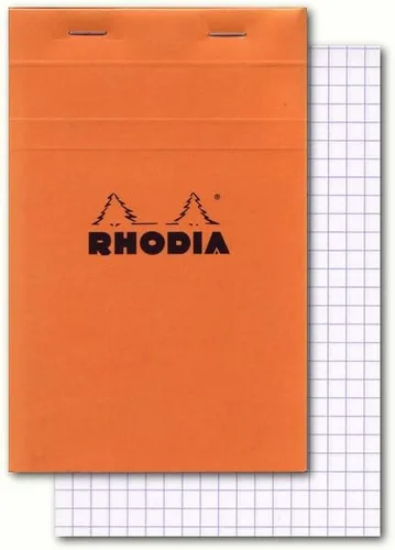 Vista 14 de Libreta Rhodia Head grapada para compras, No. 8 de 74 x 210 mm, rayada y de color negro