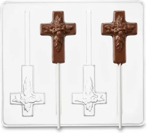 Vista 3 de Molde Cruz Lollipop Chocolate Candy Religious 426