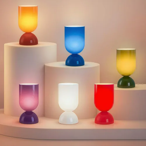 Vista 9 de Lámpara de mesa de cristal moderna de 8.9 pulgadas para sala de estar, lámparas de escritorio regulables para dormitorio, lámpara de mesita de noche