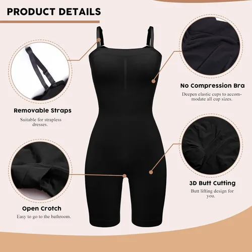Vista 4 de JOYSHAPER Body para mujer con control de abdomen, sin costuras, esculpir el cuerpo, moldeador de cuerpo