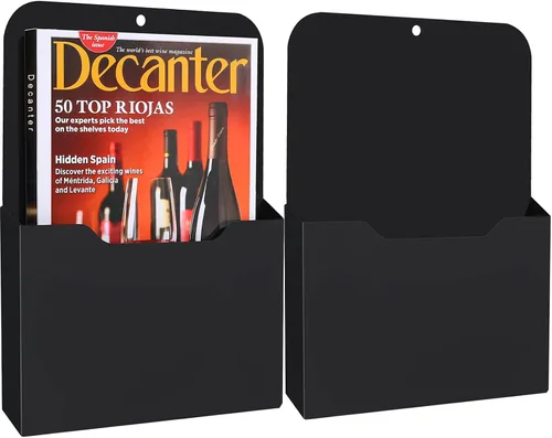 Vista 7 de Soporte Magnético para Archivos, Paquete de 3 Porta Archivos Magnéticos para Refrigerador, Archivadores y Nevera, Organizador de Archivos Magnético