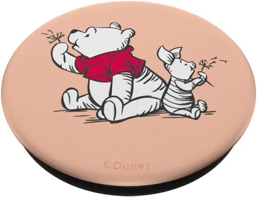 Vista 2 de Disney Winnie the Pooh and Piglet PopSockets PopSockets estándar de diente de león rosa