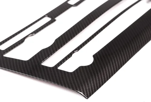 Vista 8 de ABS consola central de coche aire acondicionado volumen perilla Cotrol panel marco ajuste para BMW X5 F15 2014-2018 (fibra de carbono)