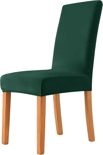 Vista 14 de Fundas elásticas para sillas de comedor, fundas protectoras de asiento extraíbles de terciopelo suave para silla Parson (2, beige)