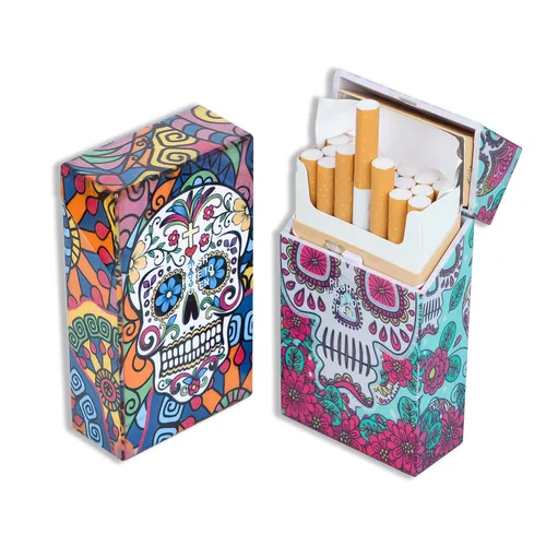 Vista 8 de Caja de cigarrillos-100's King Size Cigarrillo Case Skull Style Box (6 cajas) (100's-6boxes)