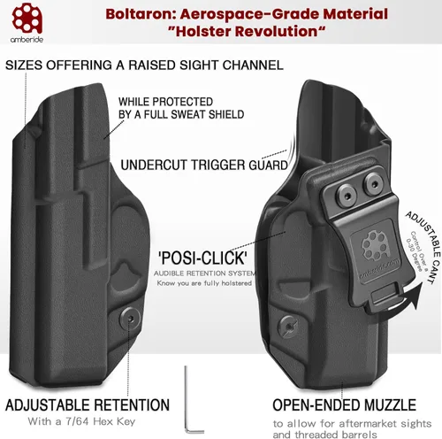 Vista 4 de Made in USA Exact-Fit Kydex IWB Holster for Taurus G3 Sweat-proof design with a full sweat guard, adjustable cant, and zero-printing for daily