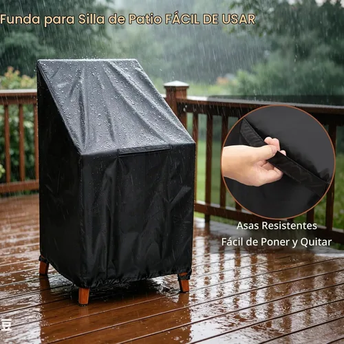 Vista 5 de Fundas para sillas de exterior, 25 x 25 x 47 pulgadas, fundas para sillas