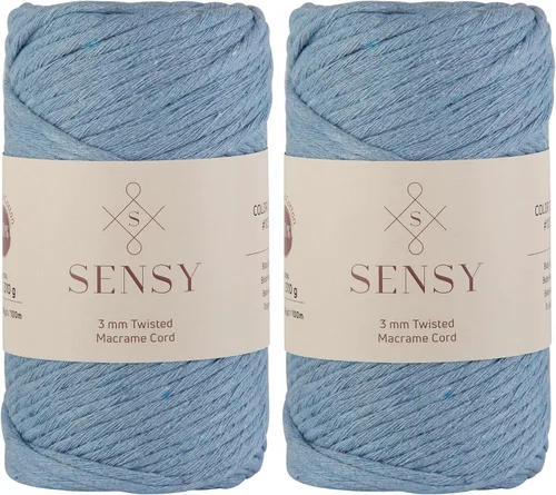 Vista 33 de Sensy - Cuerda de macramé prémium de 0.118 in, 109 yardas, 100% algodón, una hebra torcida, cuerda de macramé, hilo de algodón para macramé, hilo