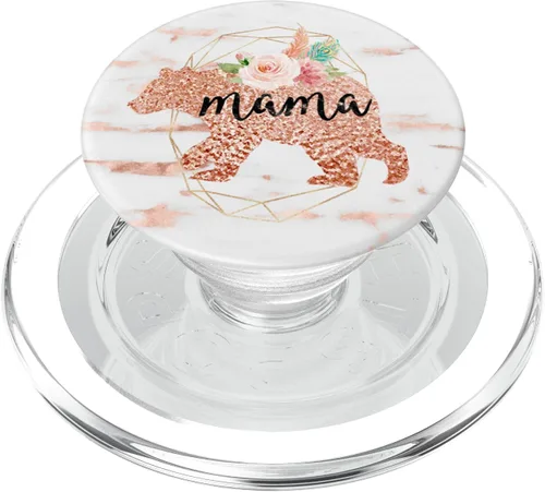 Vista 8 de Mama Bear Rose Marble - Soporte para teléfonos y tabletas, diseño geométrico de acuarela, color rosa