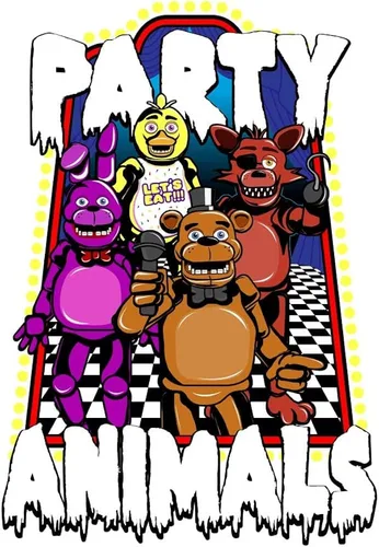 Vista 2 de Five Nights at Freddy's Party Animals - Camiseta negra para niño