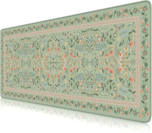 Vista 30 de iCasso Alfombrilla de mouse estética pequeña con diseño floral, mini alfombrilla de mouse portátil rosa, antideslizante y cómoda, de tela para mouse