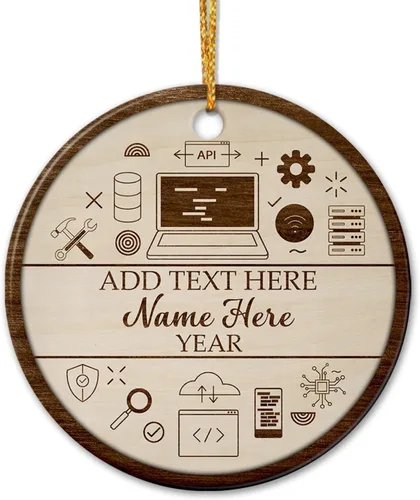 Vista 16 de Adorno de liniero de cerámica personalizado para Navidad 2025 – El favorito de Santa, primera Navidad como electricista, nombre personalizado